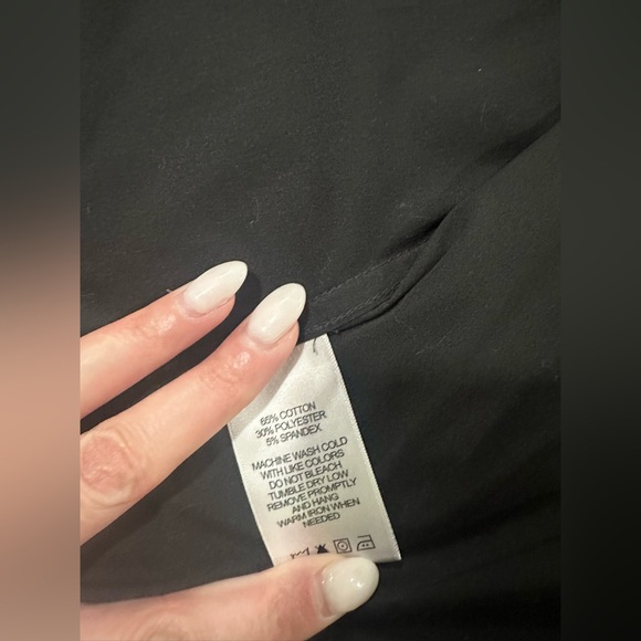 Foxcroft Black Non-Iron Stretch Button Down Shirt Size 16 - Picture 4 of 8